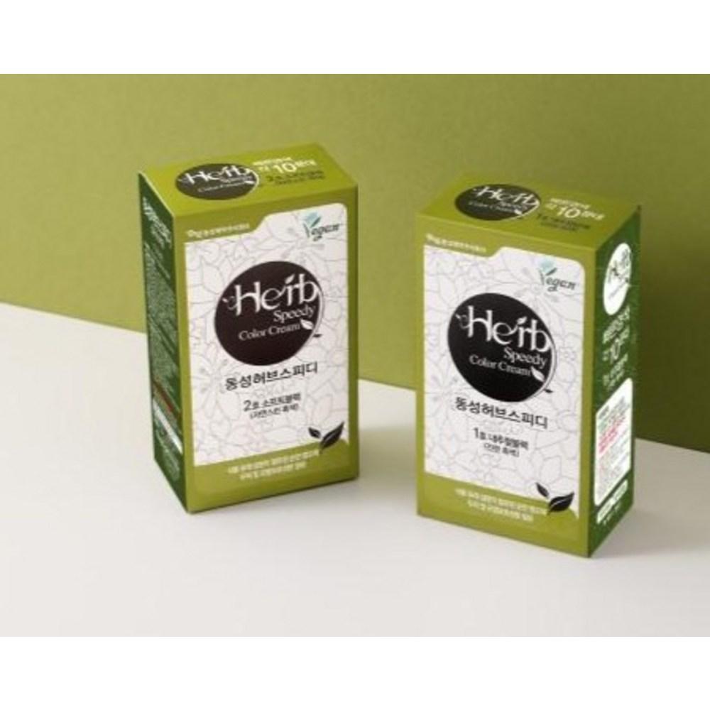Dongseong Pharmaceutical Herb Speedy Color Cream Vegan Hair Dye, Soft Black, 3 Pcs.