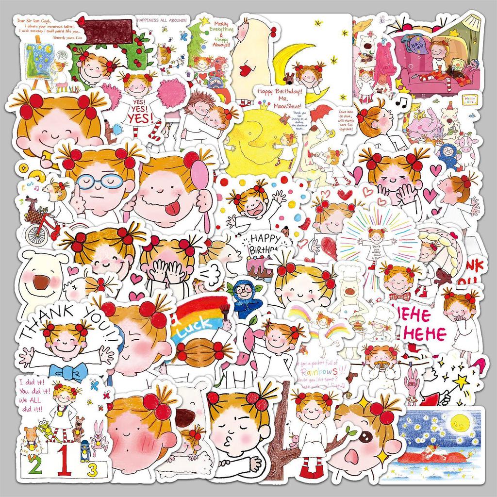 50 Cute COCO Sauce Girl Cartoon Stickers - Waterproof for Phone, Notebook, Thermos & More
