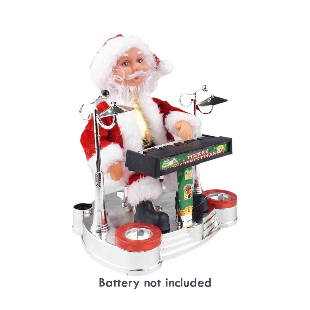 

Christmas Santa Claus Electric Music Instrument Playing Music Doll Xmas Toy Party Ornaments Gift For Kids Home Decoration