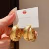 European and American metal style multi-layer plain ring earrings women's fashion design earrings exaggerated high-end earrings