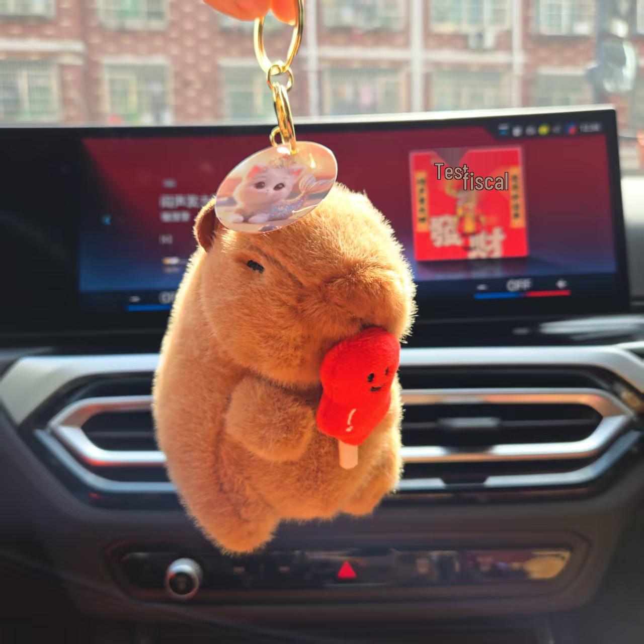 

Набор плюшевой игрушки и брелка Капибара 2025 - Милая и причудливая Капибара-кун для сумок 12CM+hardware buckle