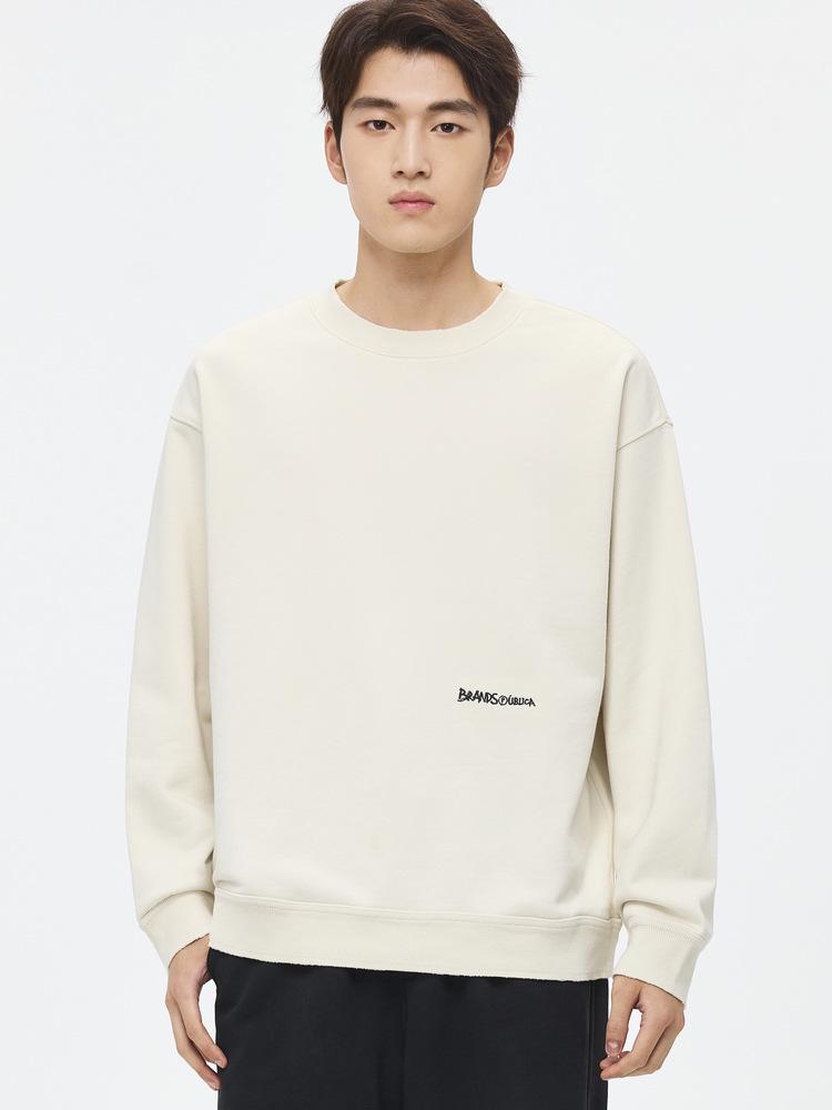 WOOG2005 Men's Embroidered Round Neck Casual Long Sleeve Hoodie - Autumn 2025 Collection 