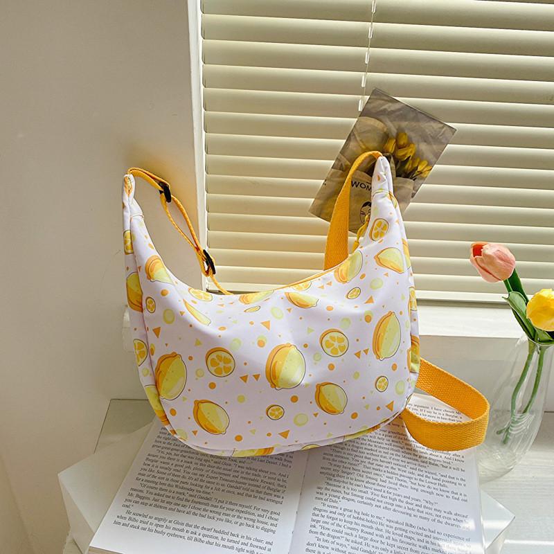 Adorable Children's Canvas Bag Stylish Toddler Shoulder Bag Cute Double-sided Fruit Design For Baby Accessories And Coin Storage