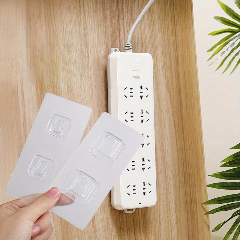 1Pairs Self-Adhesive Plastic Wall Hooks, 5.44kg Max Weight, Double-Sided, No-Punch, Transparent, Modern Style, Multi-Purpose Kitchen