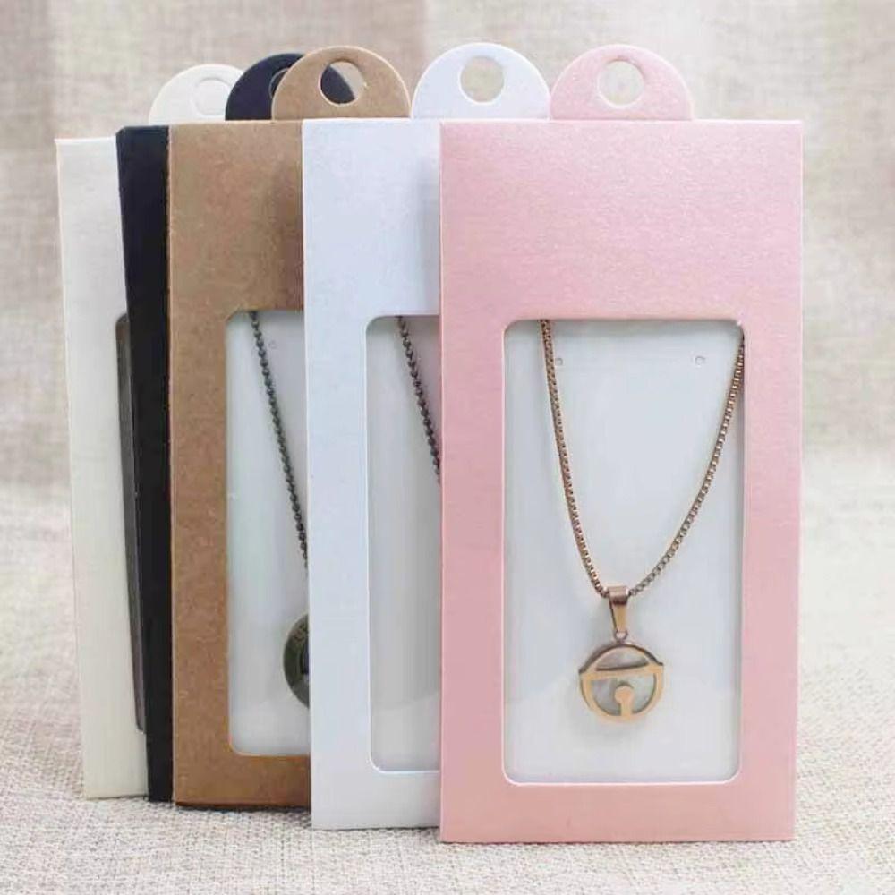 20PCS Gifts Boxes Kraft Paper Jewelry Display Box Necklace Display Card  Valentine's Day