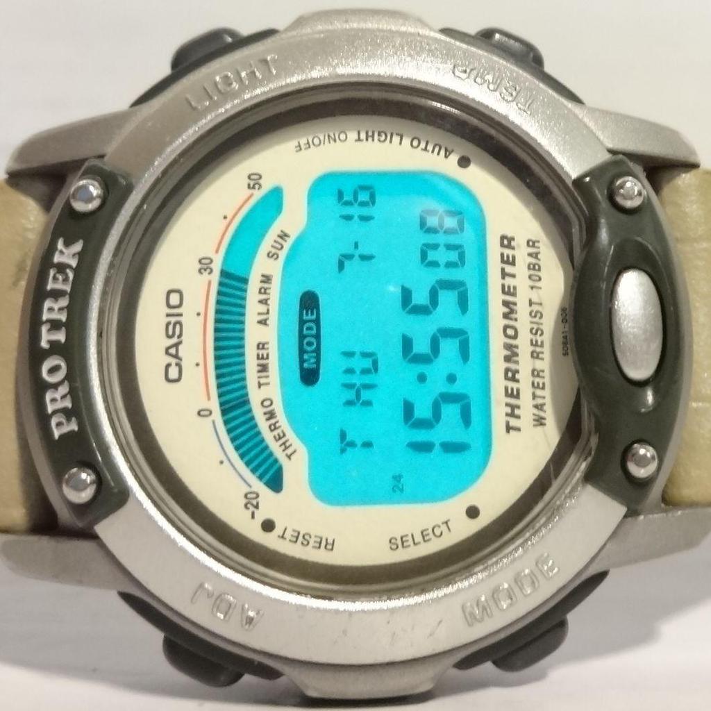 Used For Ladies CASIO PRO TREK with TheRMometer, New Battery, Working Condition: Good