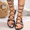 Fashion 2024 Summer Women's  Sandals  Fashion Trend Anti-slip Wear-resistant Comfortable Soft Soled Cloth Strap Flat Sandals
