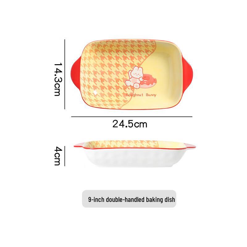 Abay Cheese Bear Donut Bunny Bone China Boat Plates (Set of 2)