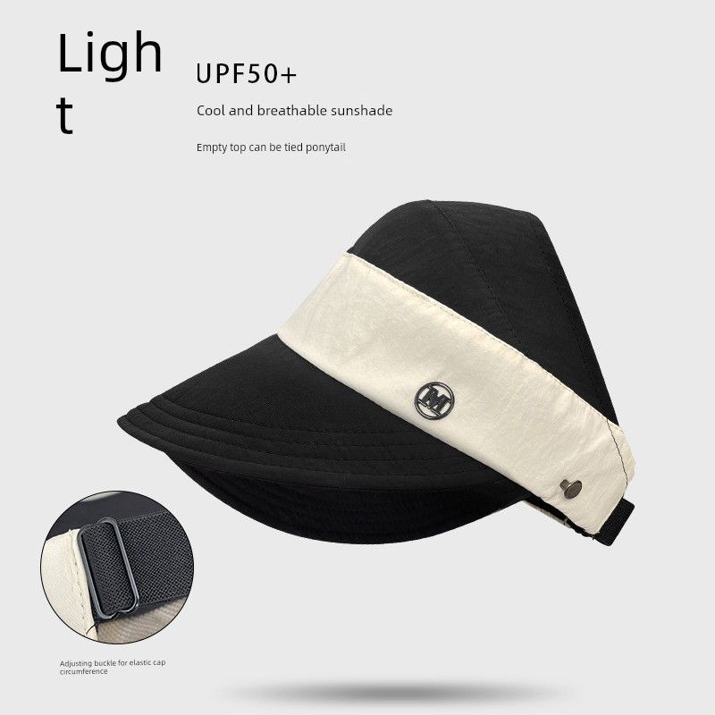 

Duck Tongue Bucket Hat Women s Summer Face-Looking Small Color Matching Face Cover Sun-Proof UV Protection Air Top Ponytail Sun Hat E-632 Black