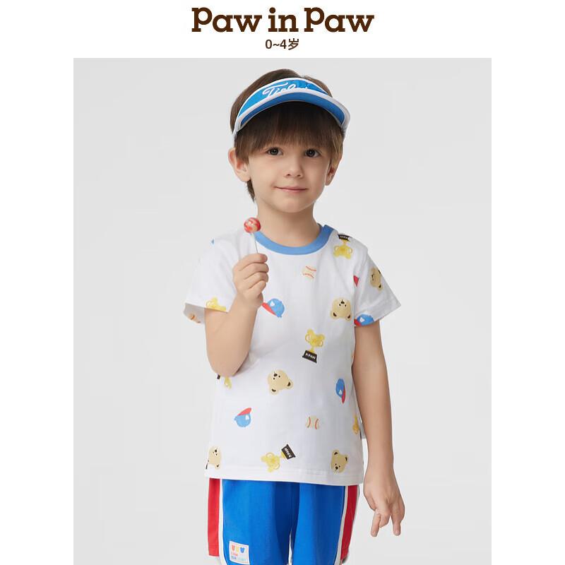 PawinPaw Cartoon Bear Boys  Round Neck T-Shirt 100