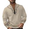 Retro High Street Half-Zip Pullover Stand Collar Oversized Casual Printed Men's Sweatshirt