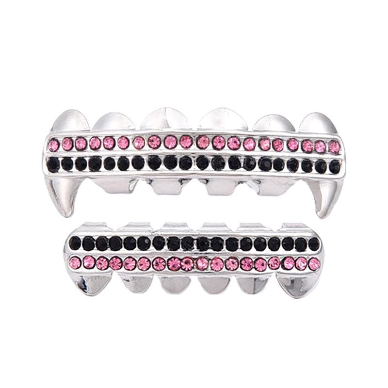 Farbige Diamant Hasenzähne Hip Hop Halloween Zahnspangen - Trendige Europäische & Amerikanische Mode Falsche Zähne Requisiten