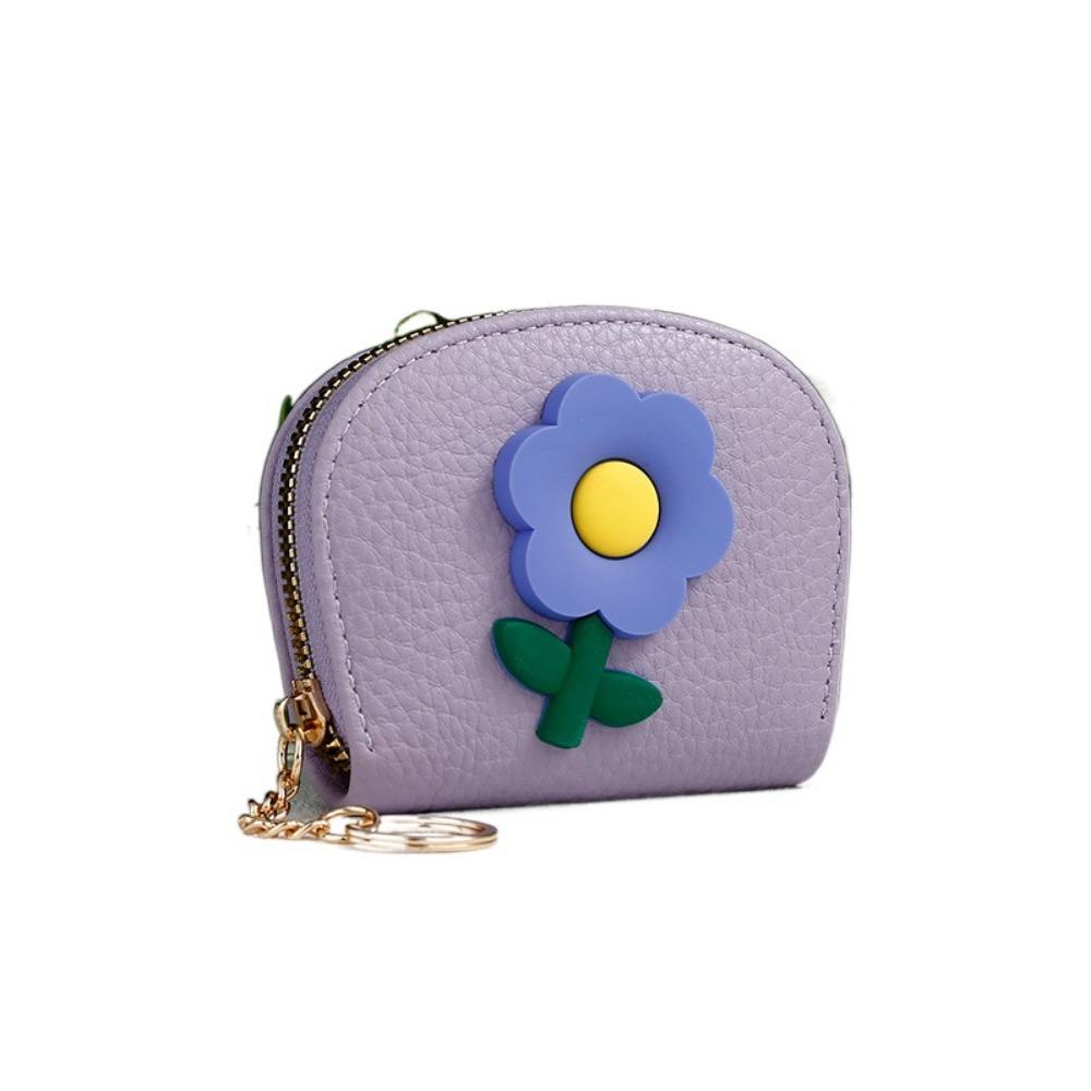 

11 Slots Mini Organ Card Holder Flower Design Multi-slot Change Purse Christmas Gift фиолетовый