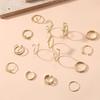 16-Piece Trendy Metal Bow Heart Ring Set