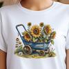 Sunflower Wagon T-Shirt – Rustic Floral Design, Countrycore Tee