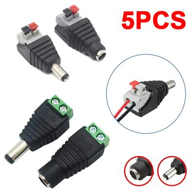 5pcs 12V DC Power Connector Plug Jack Male Female Socket Barrel 2.1mm X 5.5mm Adapter for CCTV Camera LED Strip Supply Terminal