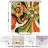 Bohemian Tropical Floral Pattern Polyester Shower Curtain Waterproof Bathroom Decor Curtain Liner Accessories