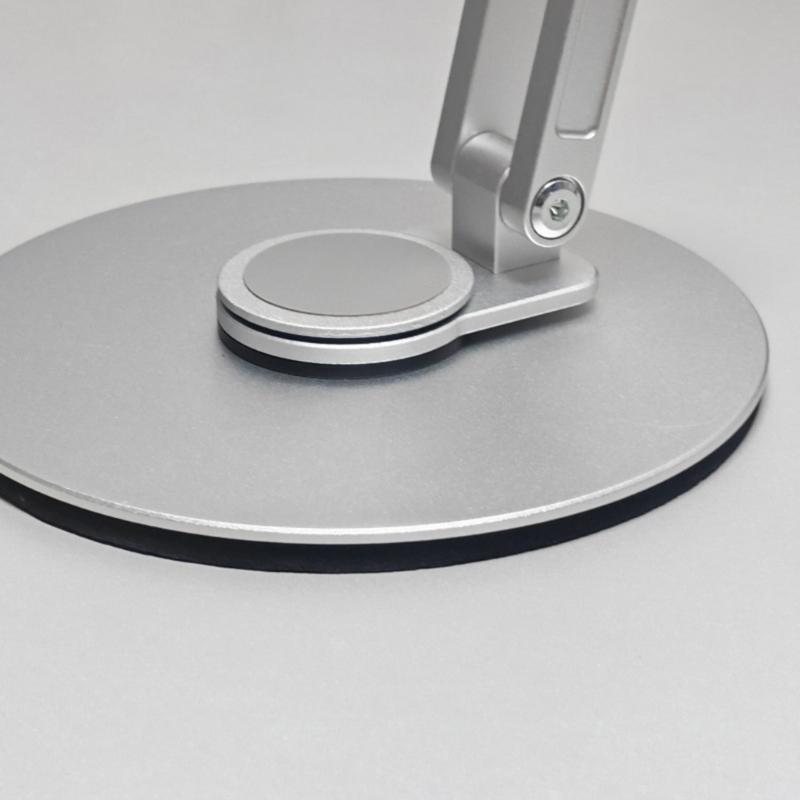 Aluminum Magnetic Phone Mount Stand With Height Adjustment 360 Degree Rotation Foldable Base For Tablets And Smartphones