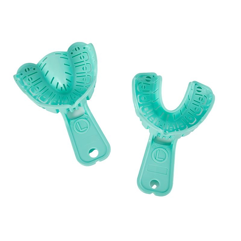 6 Bucăți Tavă pentru Implante Dentare Verde Tavă Mucegai Parțială Detașabilă pentru Întregul Gura Ușor de Pliat Baffle Plastic S/M/L