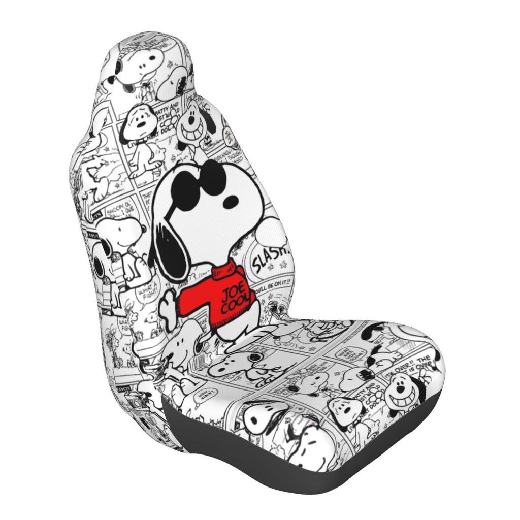 Snoopy Jordnöt Tecknad Hund Bilbarnstolsskydd Framstolar Enkelbilar Interiörskydd Universell Passform För Sedaner SUV Och Lastbilar
