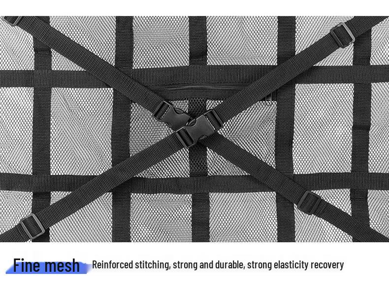Car Roof Storage Mesh Pocket with Cross Direct Buckle - Dual Use Net for Car Roof Storage