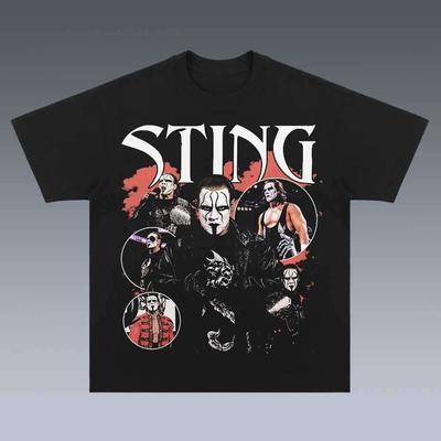 Sting Die Ikone Wrestling Grafik T-Shirt Herren Damen Retro 90er Legende Fan Lässig Streetwear Kurz