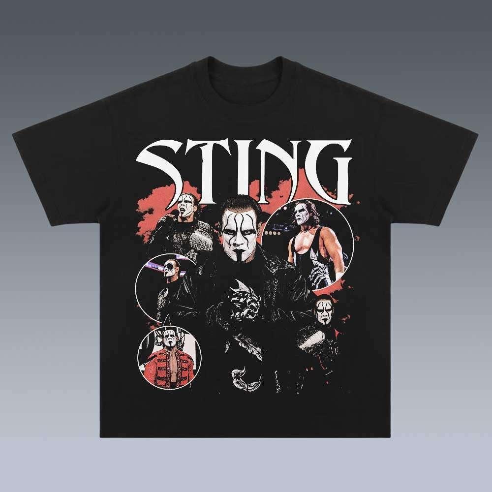 Sting Die Ikone Wrestling Grafik T-Shirt Herren Damen Retro 90er Legende Fan Lässig Streetwear Kurz