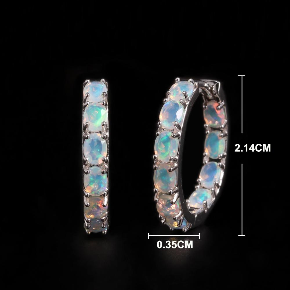 Fermoir opale naturelle colorée petite boucle d'oreille taille ovale 3*4mm véritables pierres précieuses d'Éthiopie joaillerie fine argent sterling 925