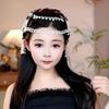 French Retro Flowers Beads Tassels Hair Band Ethnic Style Elegant Hair Accessory For Women