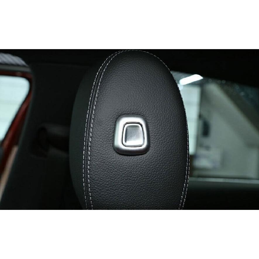 For Benz GLE GLS 2020-2022 Matte Silver Seat Headrest Button Frame Cover Trim 4*