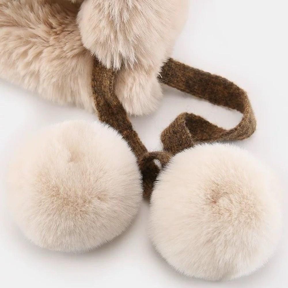 Thick Knitted Plush Hat Warm Pullover Beanie Hat Fashion Ear Protection Hat  Autumn Winter