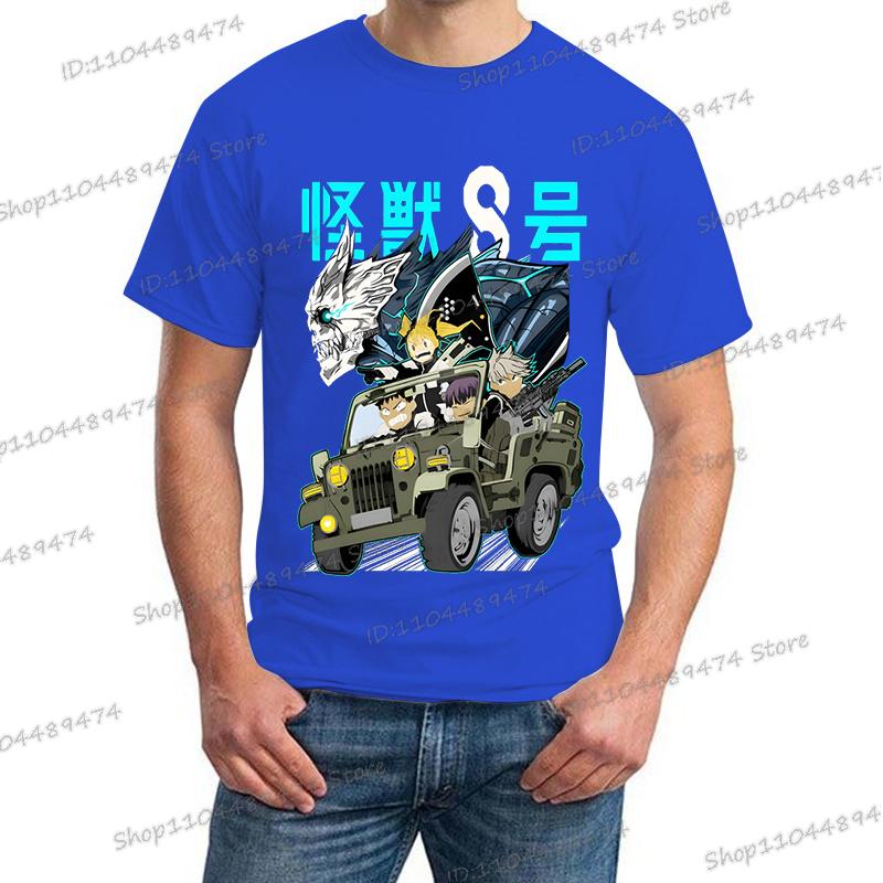 Funny Manga Kaiju No 8 Streetwear Japanese Y2K Anime Men T-shirt Casual Short Sleeve Harajuku Kafka Hibino Men's Clothing Tops