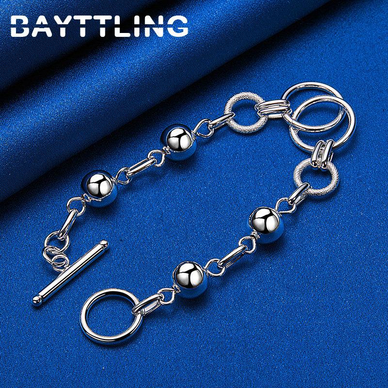 Luxury S925 Sterling Silver New Beads Bracelet For Women Fashion Engagement Girlfriend Jewelry Gifts Christmas Accessories