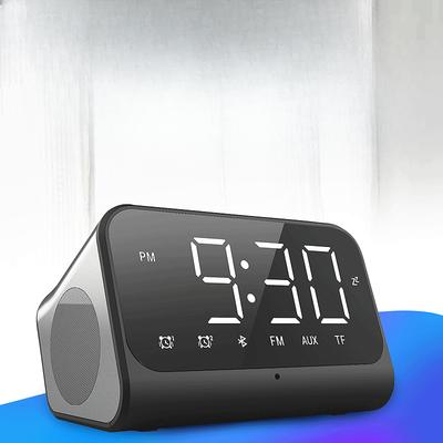 Bluetooth Speaker TF Card Subwoofer Snooze Alarm Clock Mirror Radio Creative LED Electronic Clock Gift