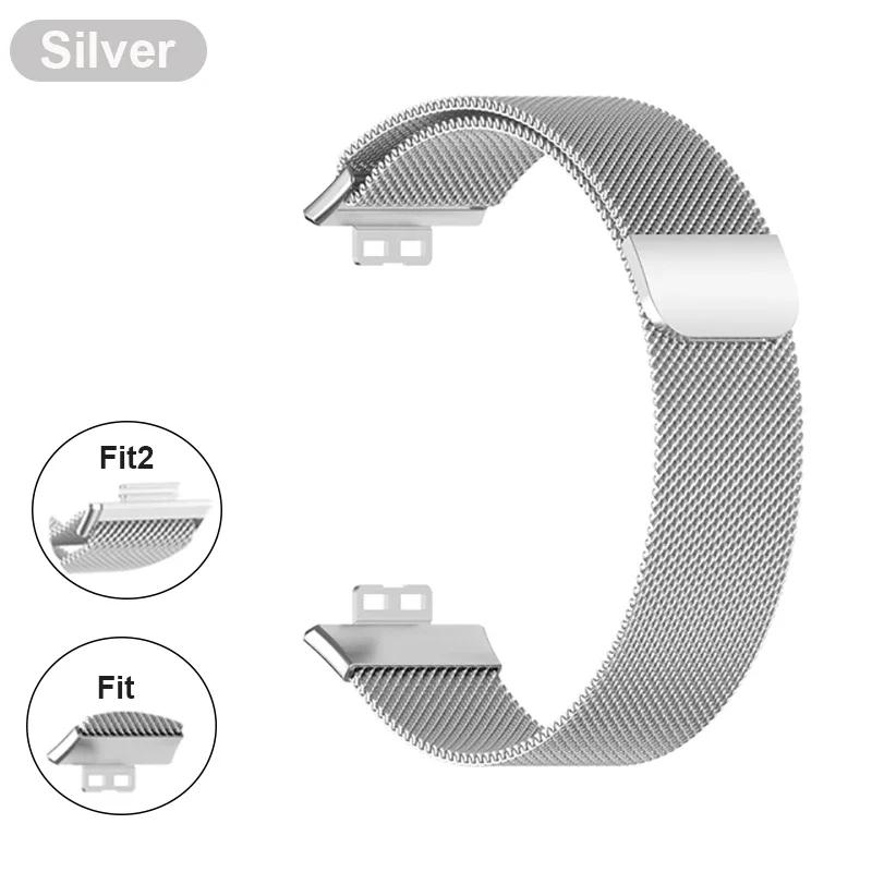 

Металевий Ремінець Для Huawei Watch Fit/Fit 2 Браслет З Чохлом З ТПУ Захисне Скло З ТПУ Браслет Huawei З Магнітною Застібкою Міланський Браслет Huawei Watch Fit 2