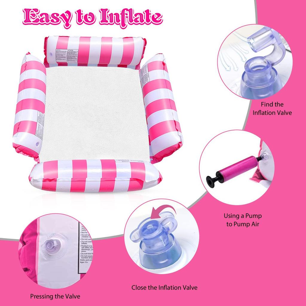 2pcs Air Mattress Pool Inflatable Water Toy, Inflatable Swimming Pool Hammock Air Mattress Pool for Adults and Children, Swimmin