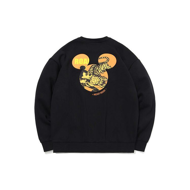 Li Ning X Disney Sweatshirts Unisex Black Crew Neck Moderate Regular AWDQB76-3