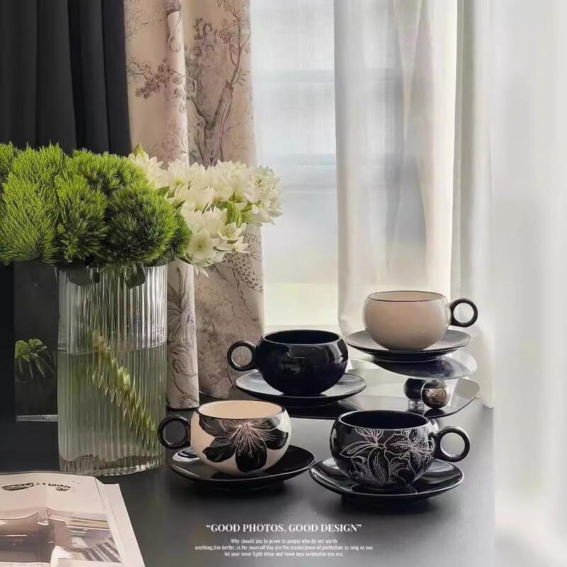 Ceramic Coffee Mug and Saucer Set