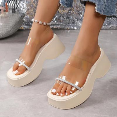 Shoes Female  High Quality Open Toe Women's Slippers Platform Outdoor Slippers Women Crystal Wedges Casual Women's Sandals