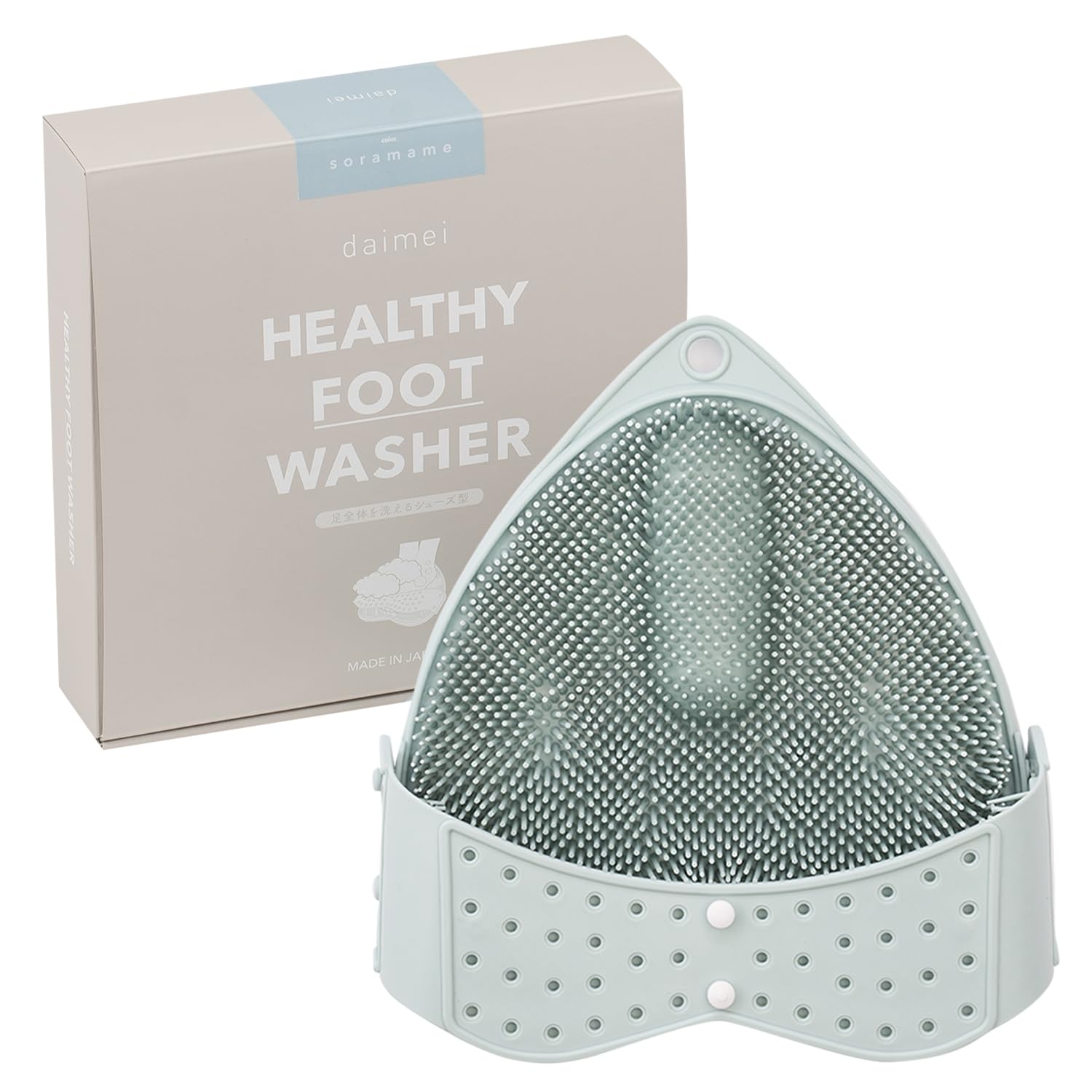 

Foot Brush and Foot Washing Gift with Upper and Lower Healthy Foot Soft Color Foot Care in daimei Mat, (Cleans Brushes), Washer, (Broad Bean), [Made