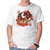 Unisex Crew Neck T-Shirt Yin And Yang Tiger Dragon Graphic Short Sleeve Casual Tee