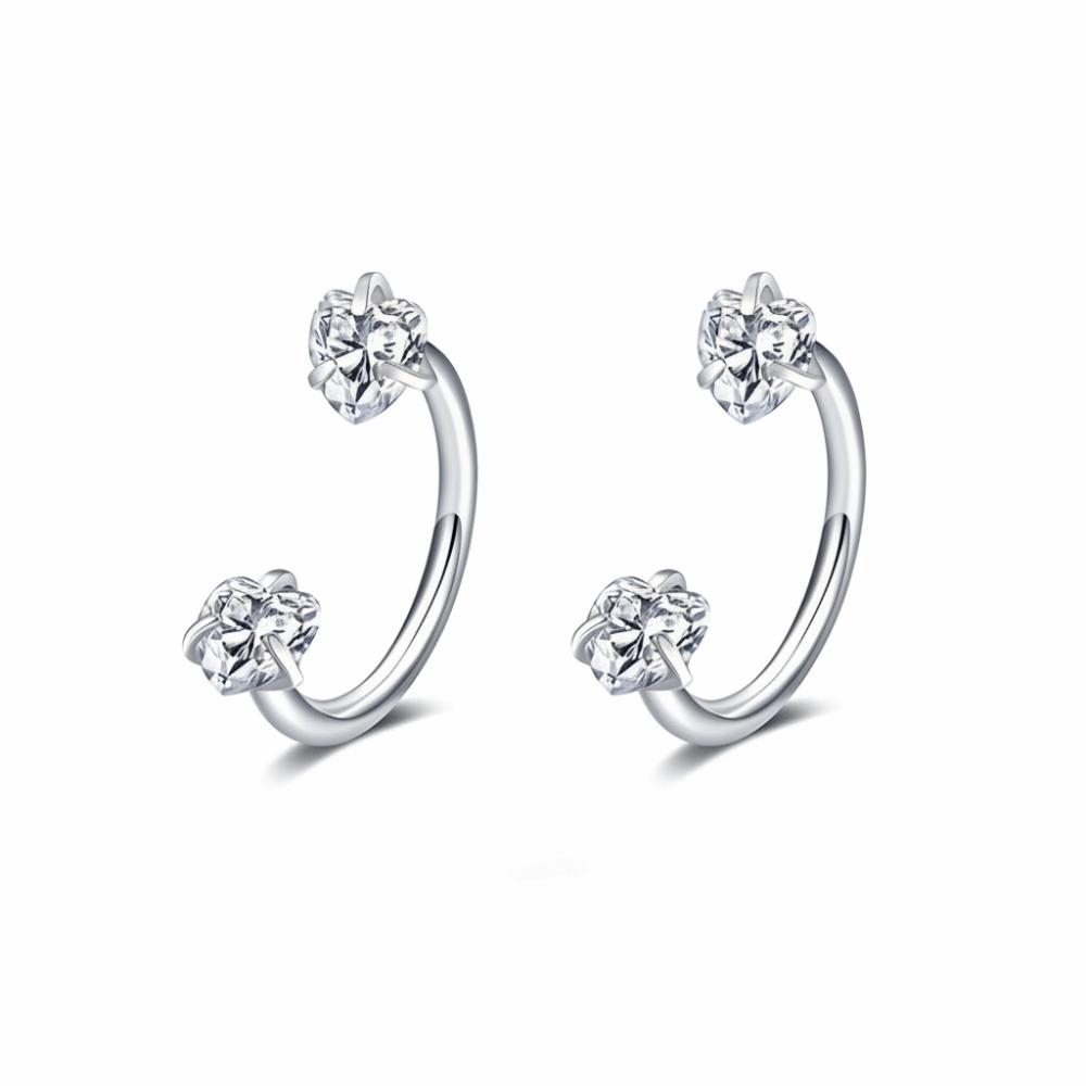 2 PCS Elegant Nose Ring Stainless Steel Daith Piercing Jewelry Cartilage Helix Earrings  Daily