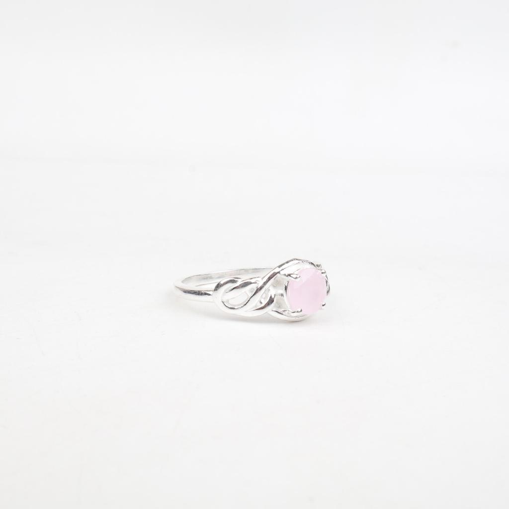 Rose Chalcedony Gemstone 925 Sterling Silver Jewelry Beautiful Ring For Gift CZR-6-14