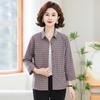 Hodo Women's Classic Plaid Seven-Quarter Sleeve Shirt
