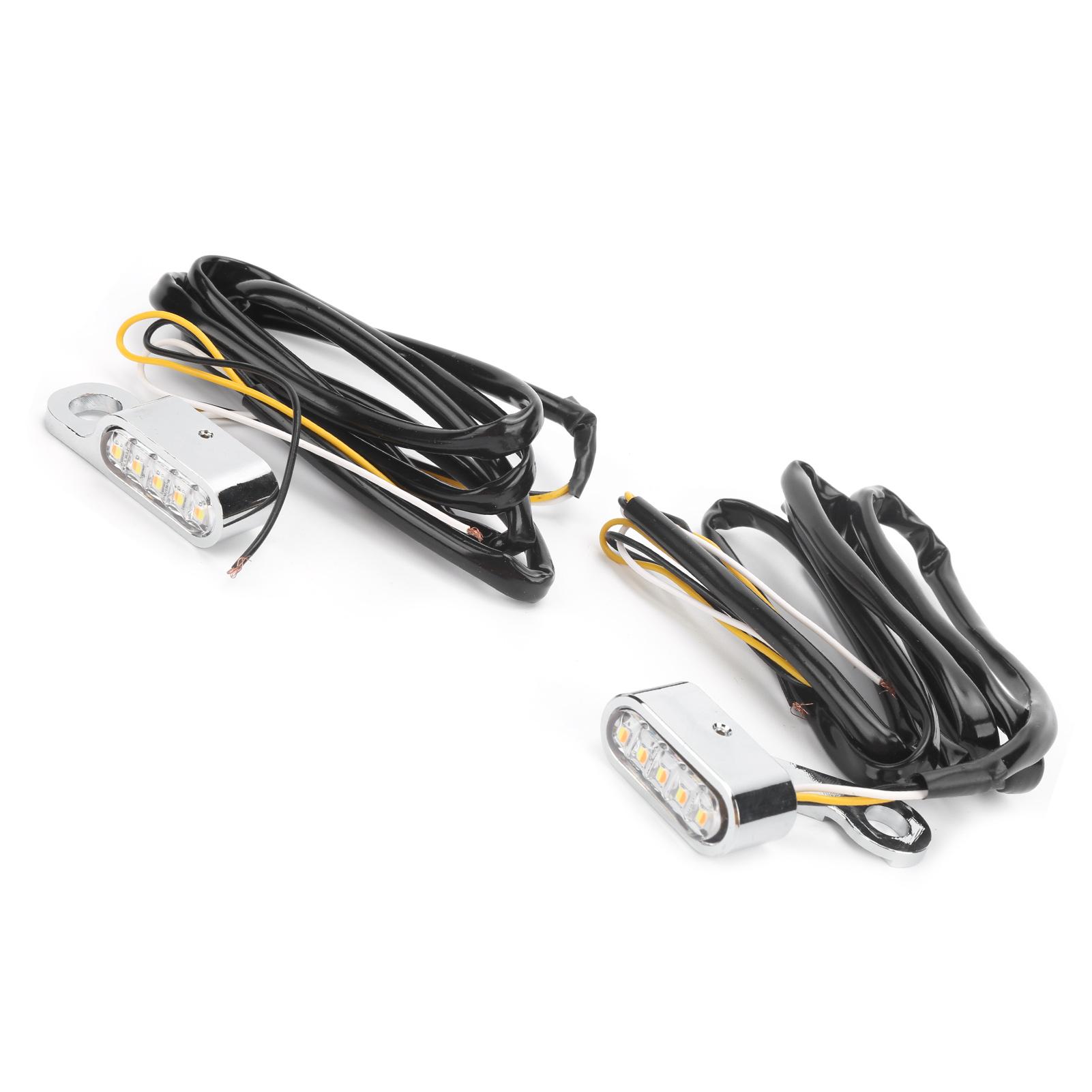 

2Pcs DC12V Turn Signal Light Motorcycle LED Indicator Lamp Fit for XL 48 72 1200 883 2004‑2020Chrome Plated Silver