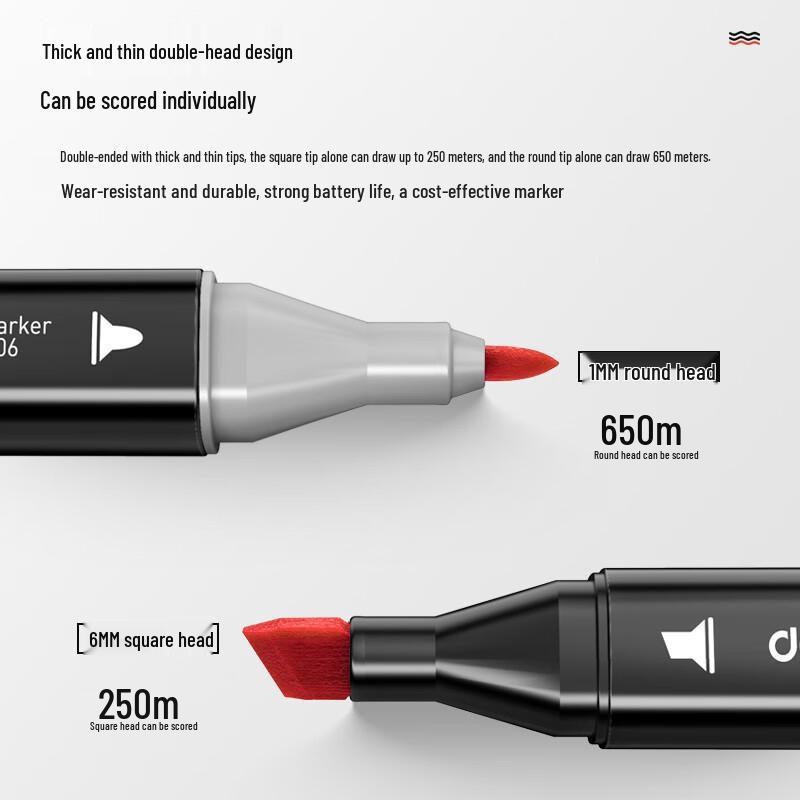 Deli 60-Color Double-Ended Marker Pen Set