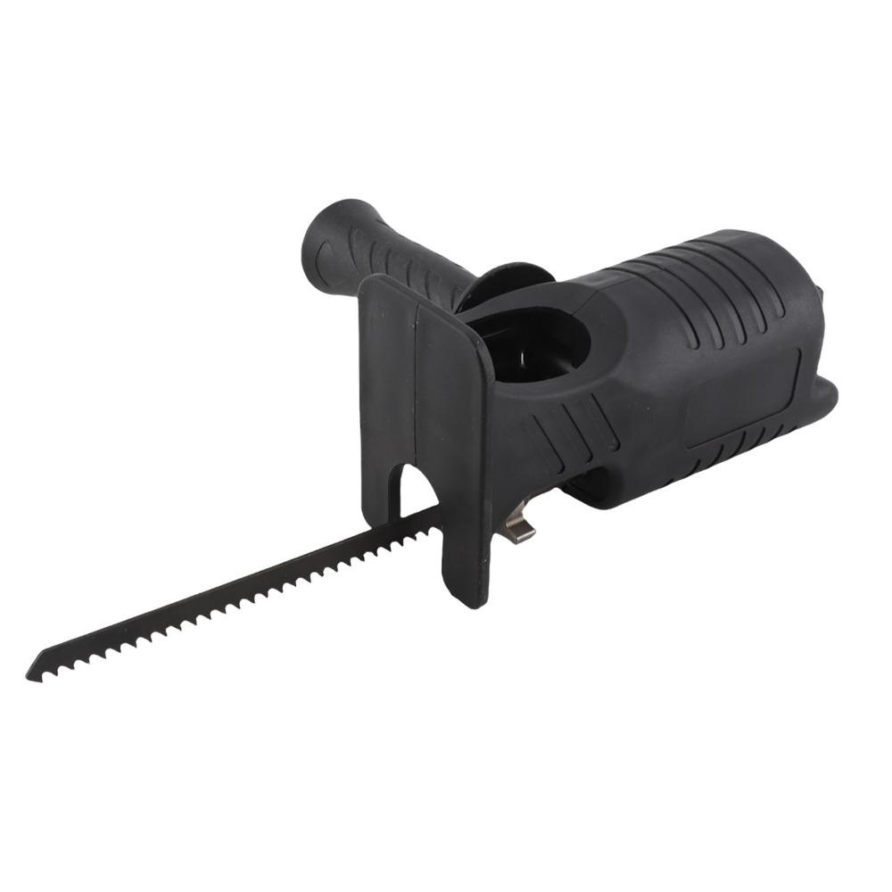 Black Electric Drill Reciprocating Saw Adapter Ergonomic Handle Drill Saw Attachment  Wood Cutting