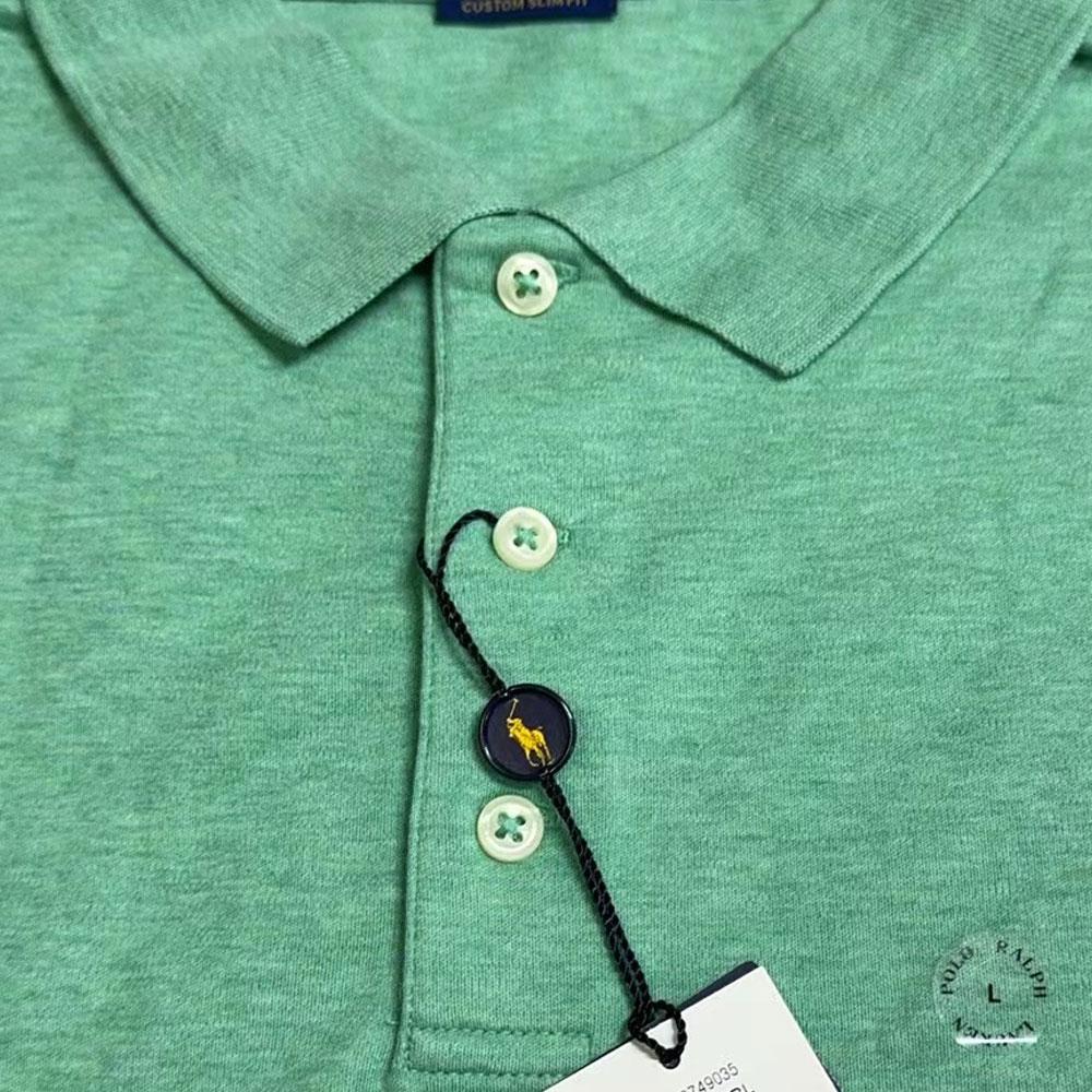 Polo Ralph Lauren Solid Color Logo Embroidered Pullover Casual Loose Short Sleeve Polo Shirt Men tops Mint-Green 710870645-009