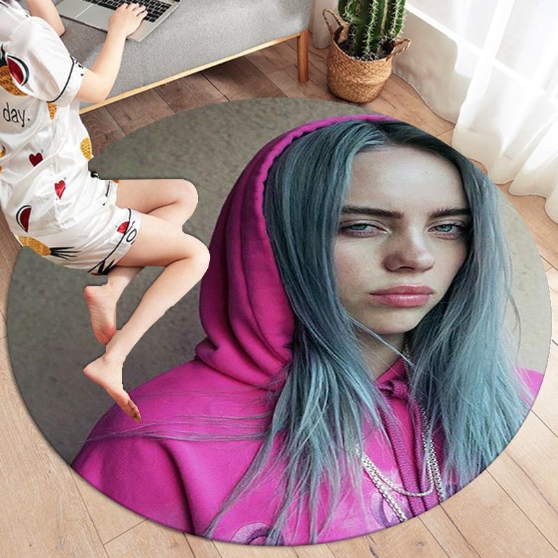 Billie Eilish Round Area Rug,Carpet Rug for Living Room Bedroom Sofa Playroom Decor,Non-slip Floor Mat