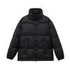 WTEMPO Warm Black Loose Thickened Warm Stand Collar Down Coats Women's Large Size Zipper Cotton-padded Coats with Pockets Outdoor
